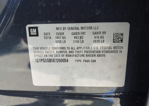 2014 Chevrolet Cruze Ltz z USA, uszkodzony, nr VIN 1G1PG5SB5E7290054